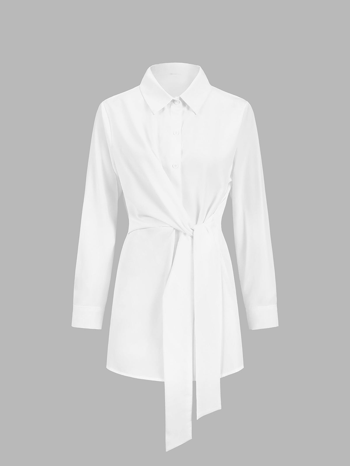 Rhonda | Women's Tie Waist Button Down Long Sleeve Shirt Blouse
