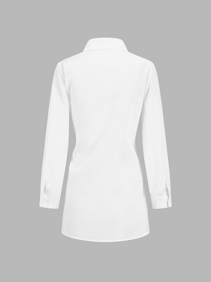 Rhonda | Women's Tie Waist Button Down Long Sleeve Shirt Blouse