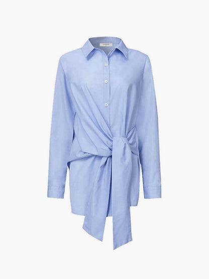 Rhonda | Women's Tie Waist Button Down Long Sleeve Shirt Blouse
