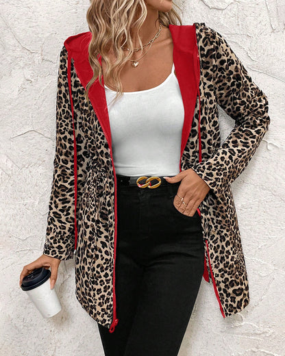 Skylar | Reversible Coat with Leopard Print