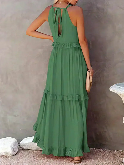Serenity | Refined No-Sleeve Dress with Ruffles