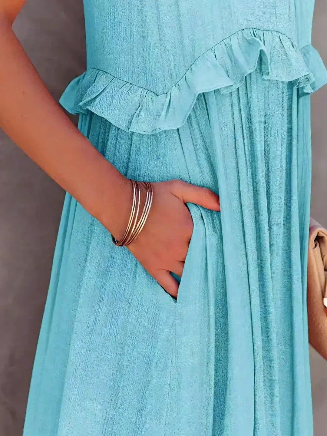 Serenity | Refined No-Sleeve Dress with Ruffles