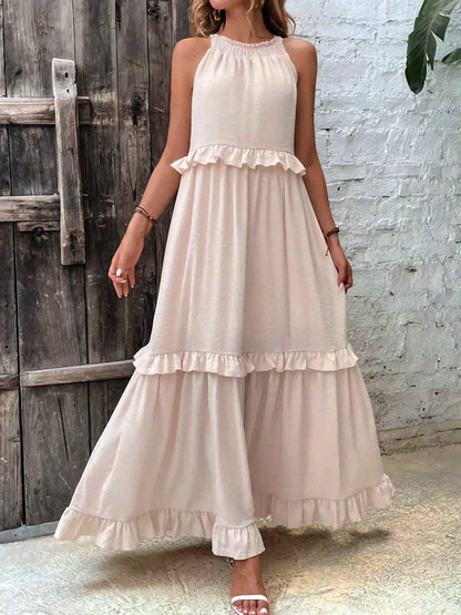 Serenity | Refined No-Sleeve Dress with Ruffles