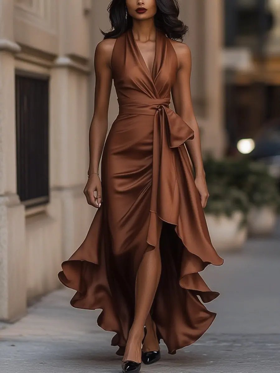 Kaitlyn | Women's Halter Neck Maxi Dress