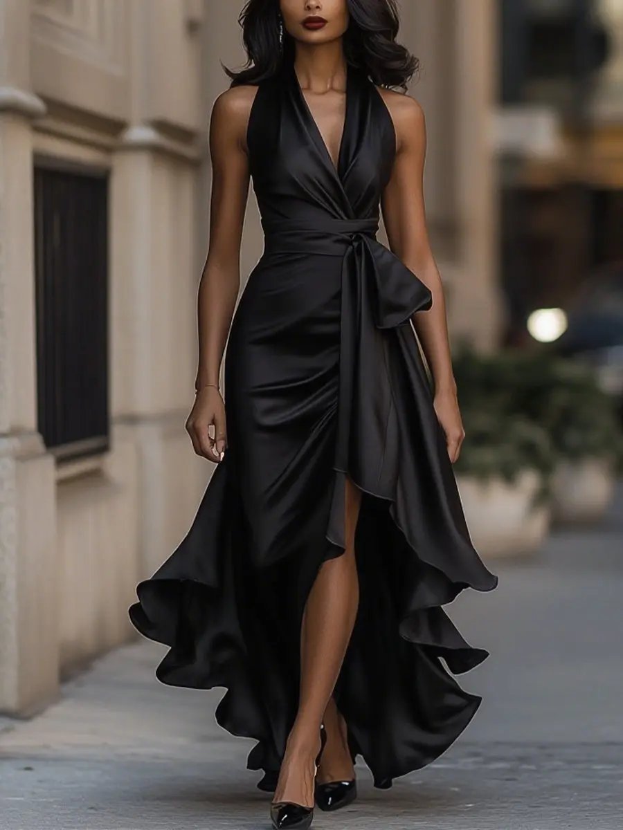 Kaitlyn | Women's Halter Neck Maxi Dress