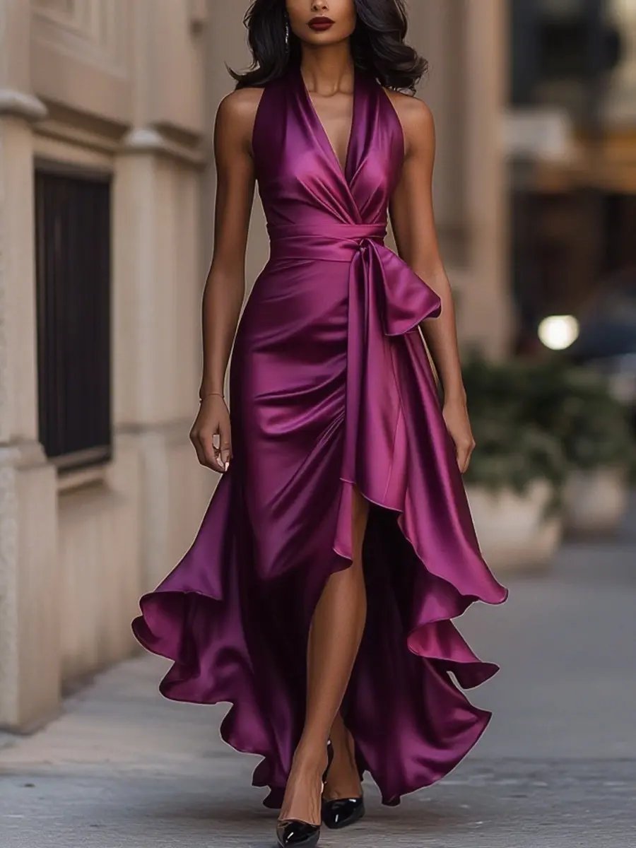 Kaitlyn | Women's Halter Neck Maxi Dress
