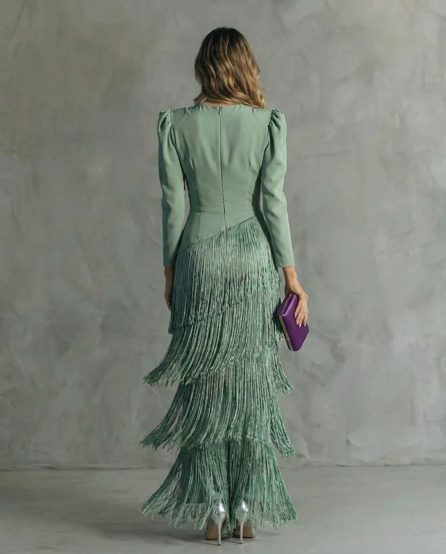 Julia | Women's V Neck Fringe Maxi Dress