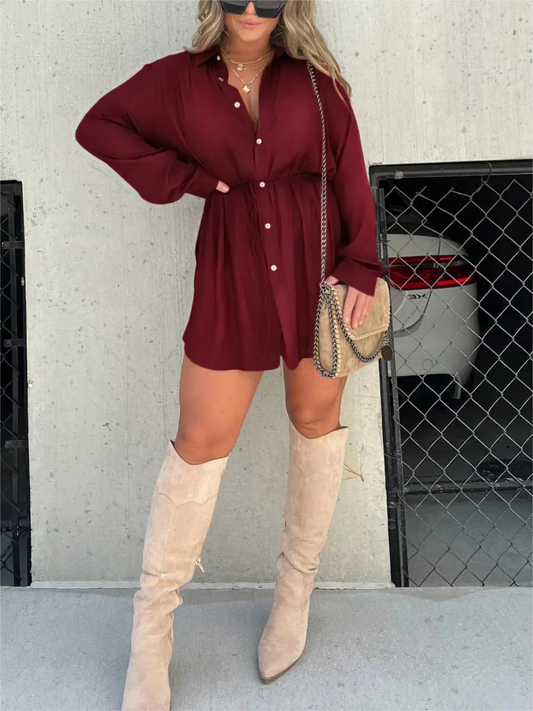 Carmen | Women's Button-Through Full Sleeve Button-Up Dress