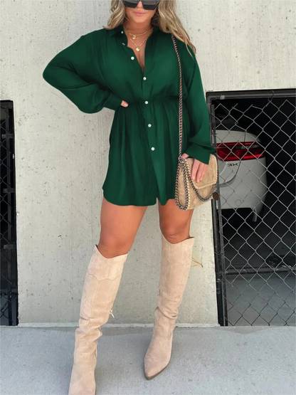 Carmen | Women's Button-Through Full Sleeve Button-Up Dress