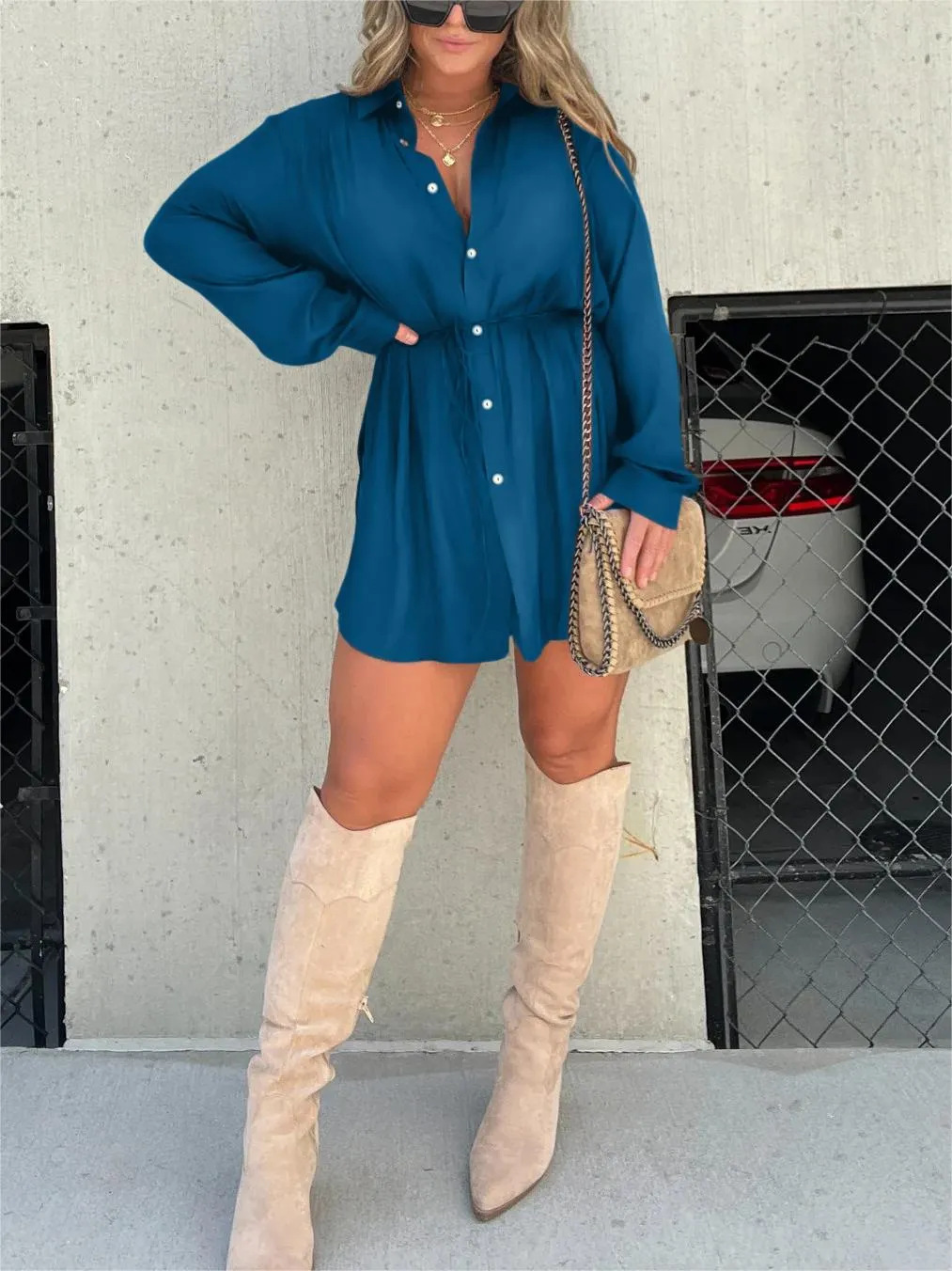 Carmen | Women's Button-Through Full Sleeve Button-Up Dress