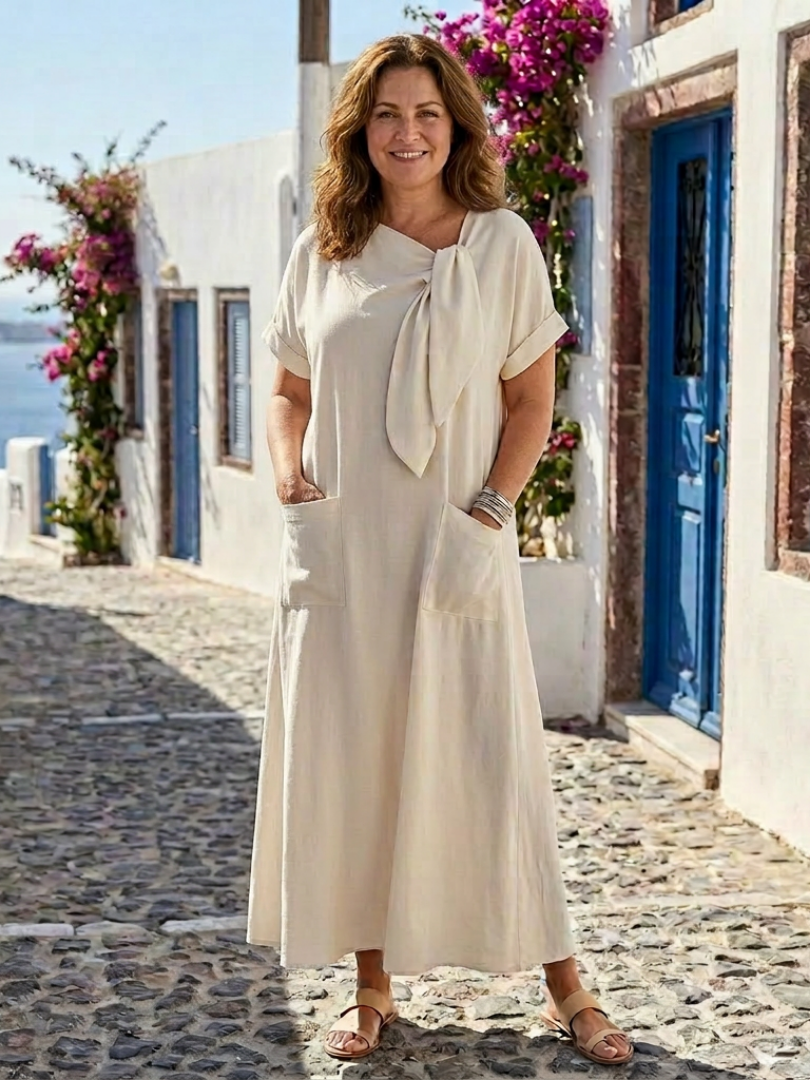 Jasmine | Women's Round Neck Pocket Maxi Dress