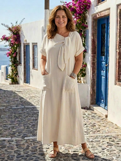 Jasmine | Women's Round Neck Pocket Maxi Dress