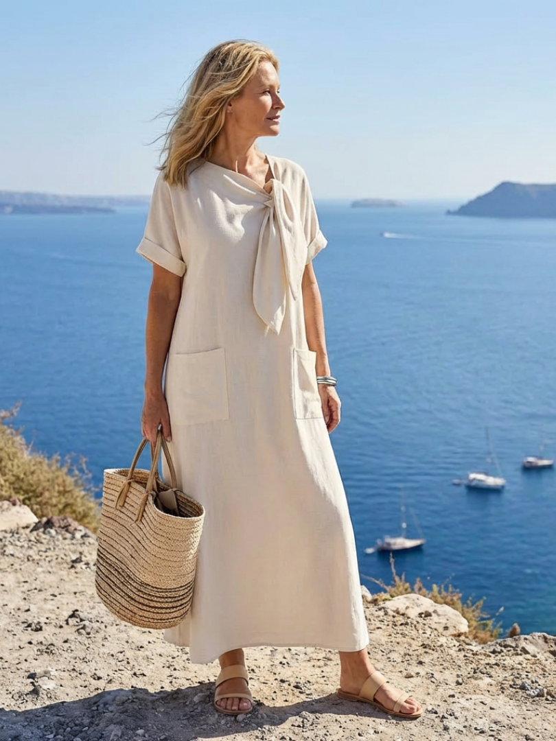 Jasmine | Women's Round Neck Pocket Maxi Dress