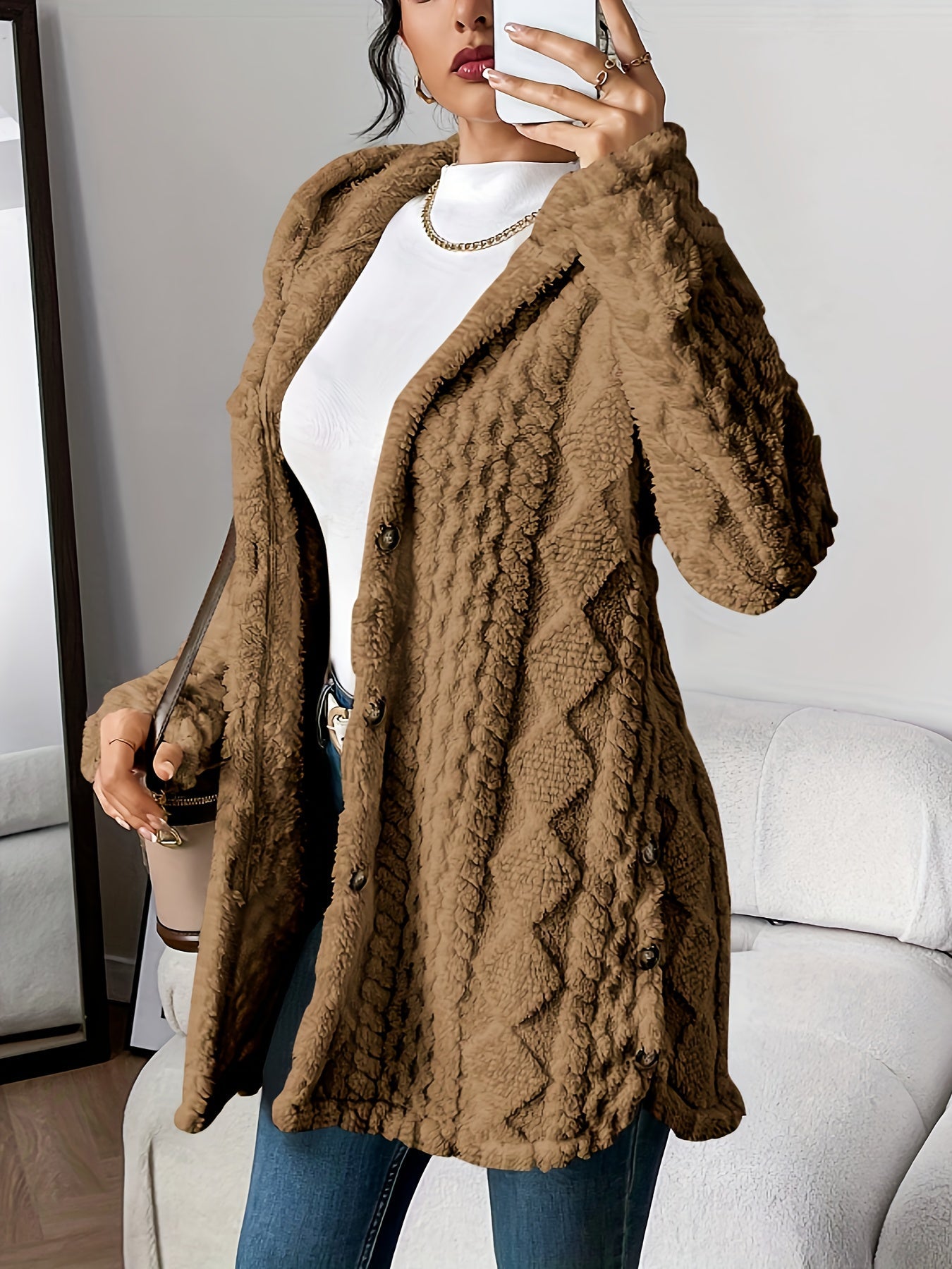 Melissa | Velvety Hooded Cardigan