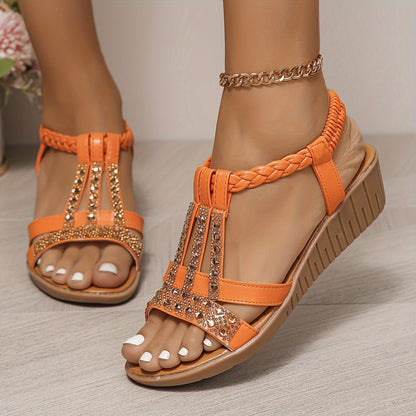 Isabella | Women's Rhinestone Woven Sandals