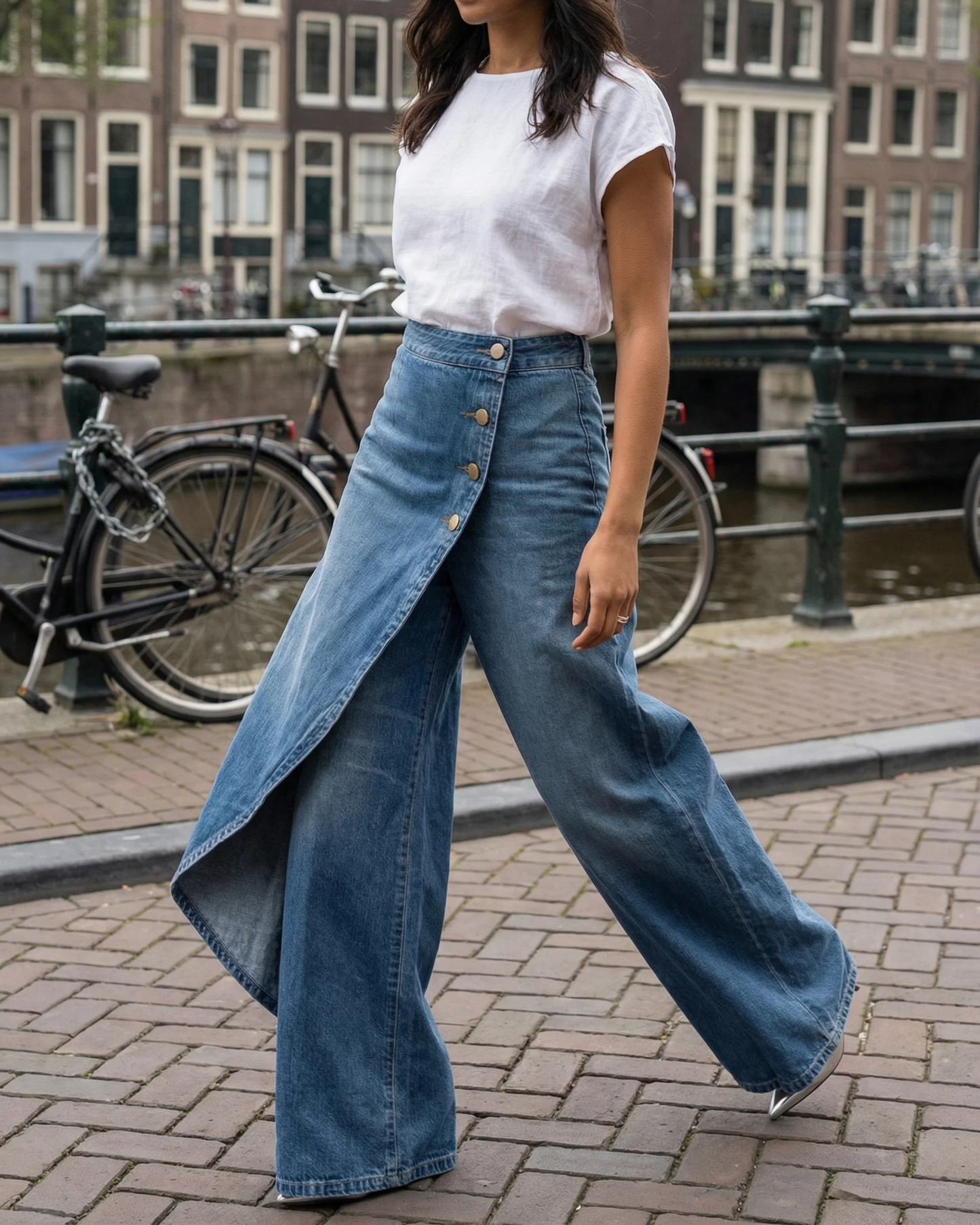 Alicia | Women's High Waisted Wide Leg Wrap Pants