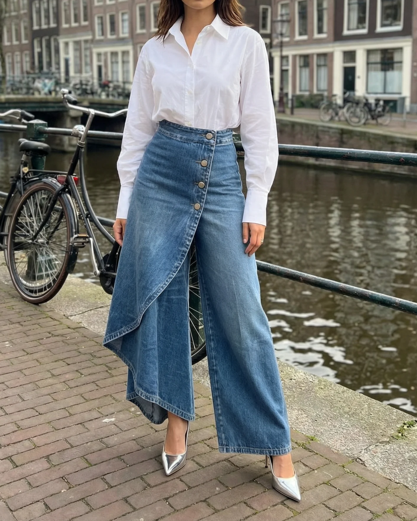 Alicia | Women's High Waisted Wide Leg Wrap Pants