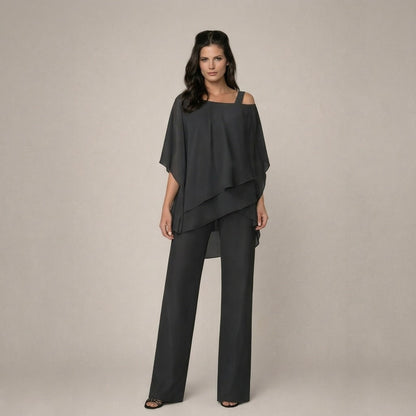Alicia | Women's Off Shoulder Top Wide Leg Pants Set