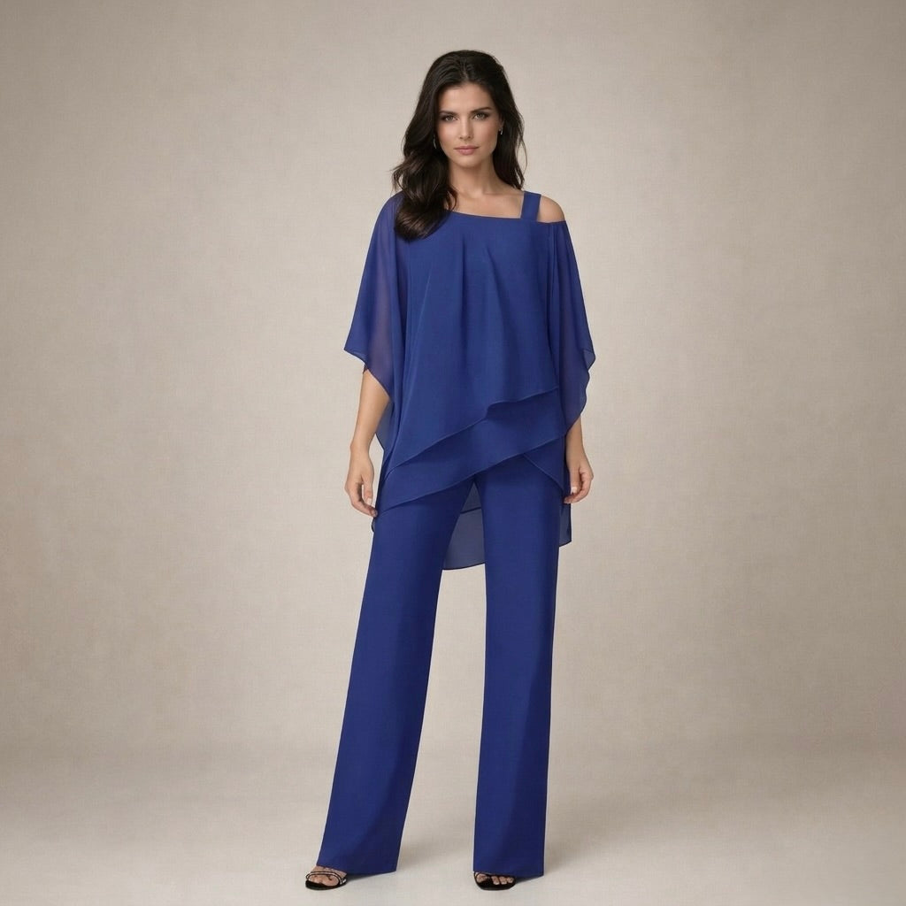 Alicia | Women's Off Shoulder Top Wide Leg Pants Set