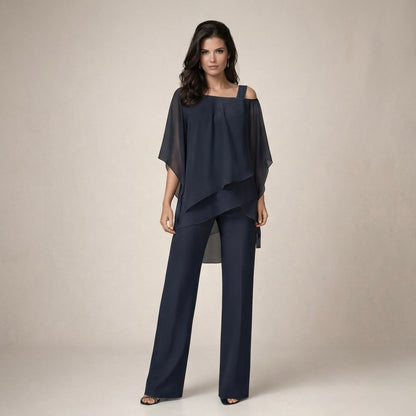 Alicia | Women's Off Shoulder Top Wide Leg Pants Set