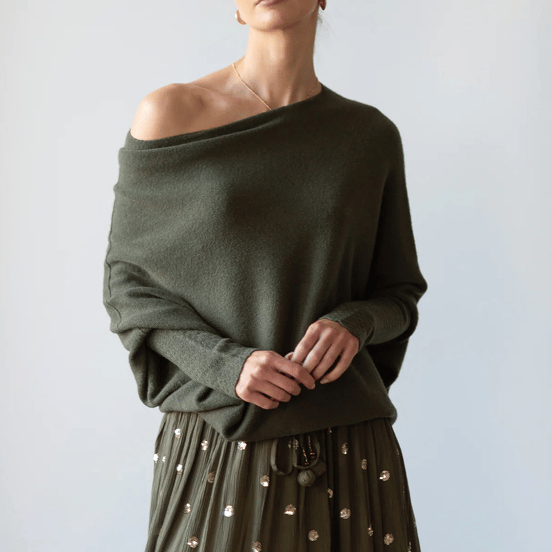 Peyton | Women's Off Shoulder Long Sleeve Sweater