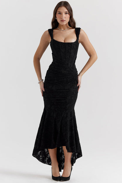 Elizabeth | Women's Wedding Guest Lace Ruched Bodycon Dress Evening