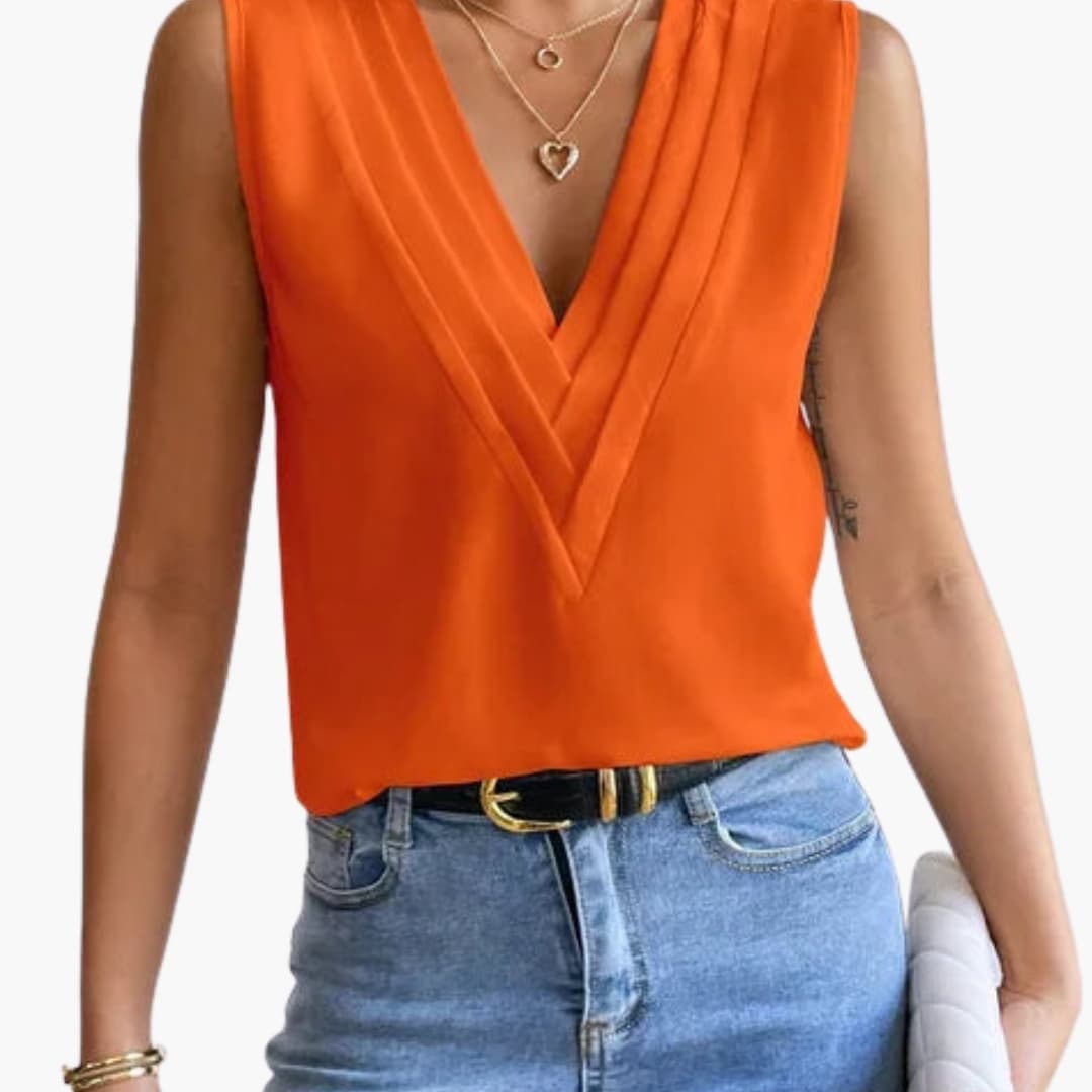 Cassidy | Women's V-Neck Sleeveless Blouse