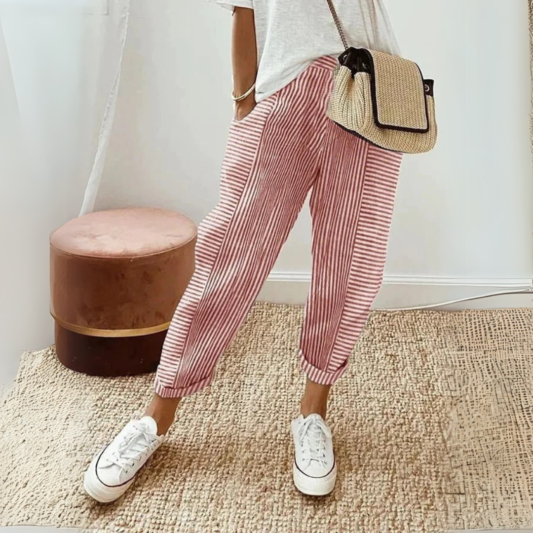 Daniela | Women's Striped Wide Leg Pants