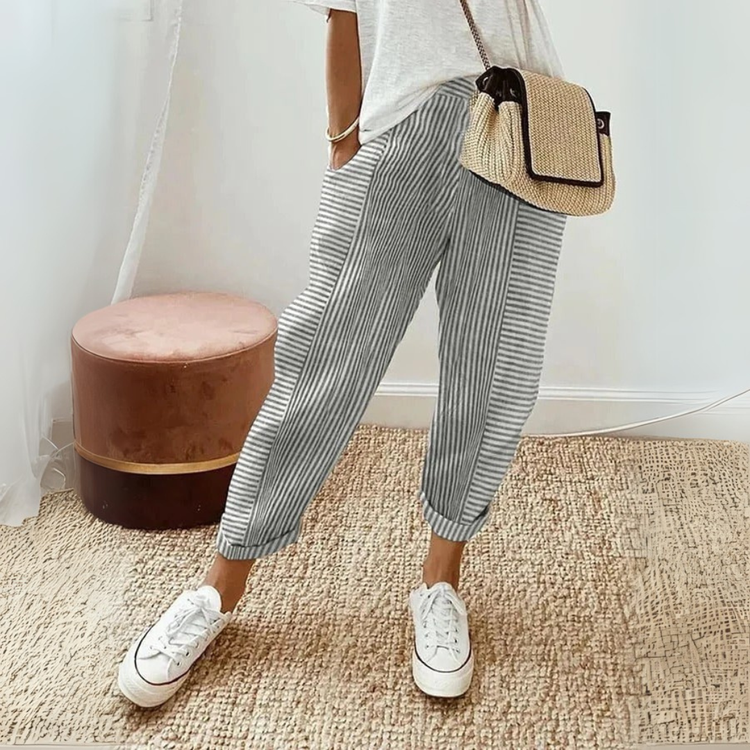 Daniela | Women's Striped Wide Leg Pants
