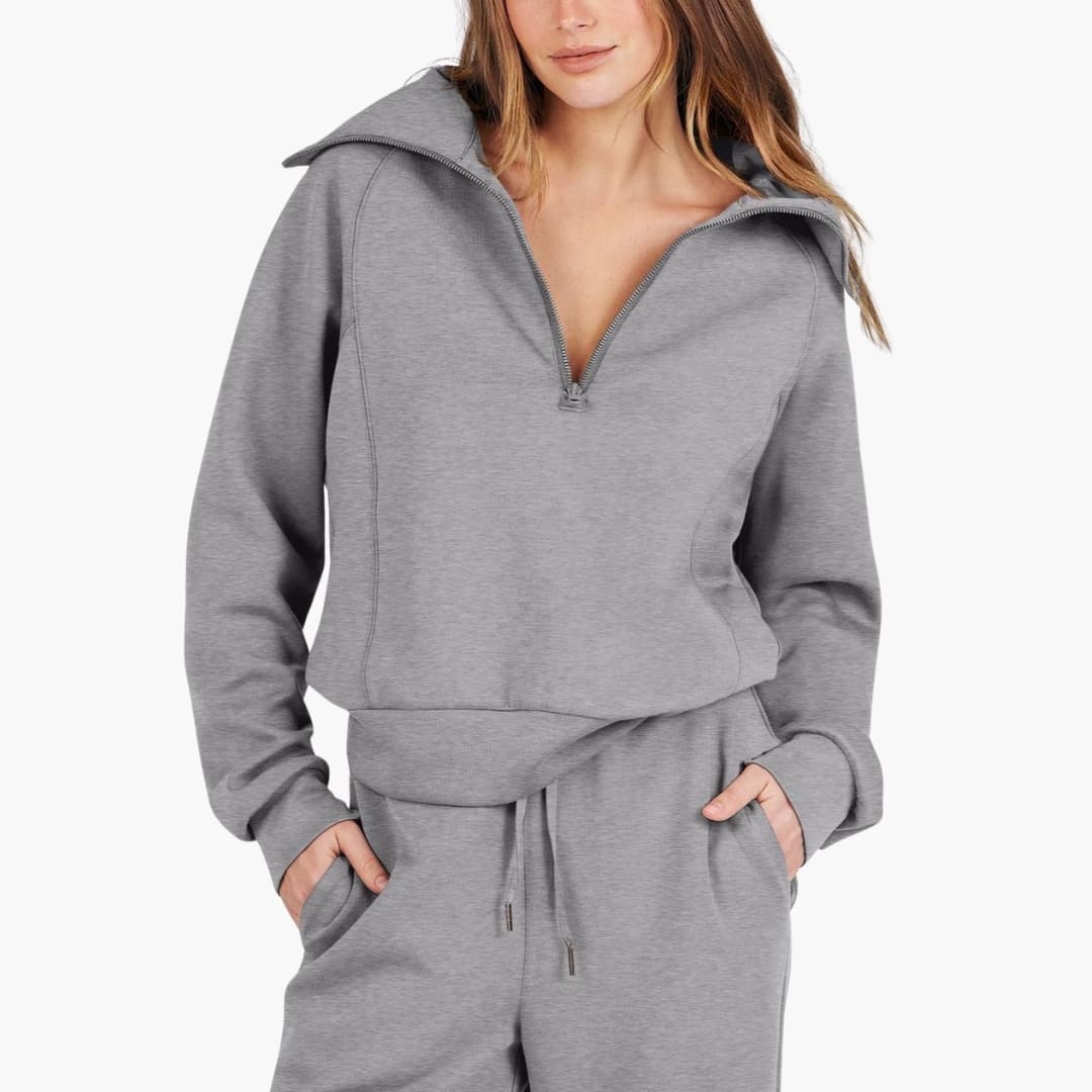 Lucy | Women's Half Zip Wide Leg Lounge Set