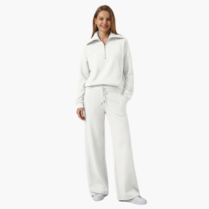 Lucy | Women's Half Zip Wide Leg Lounge Set