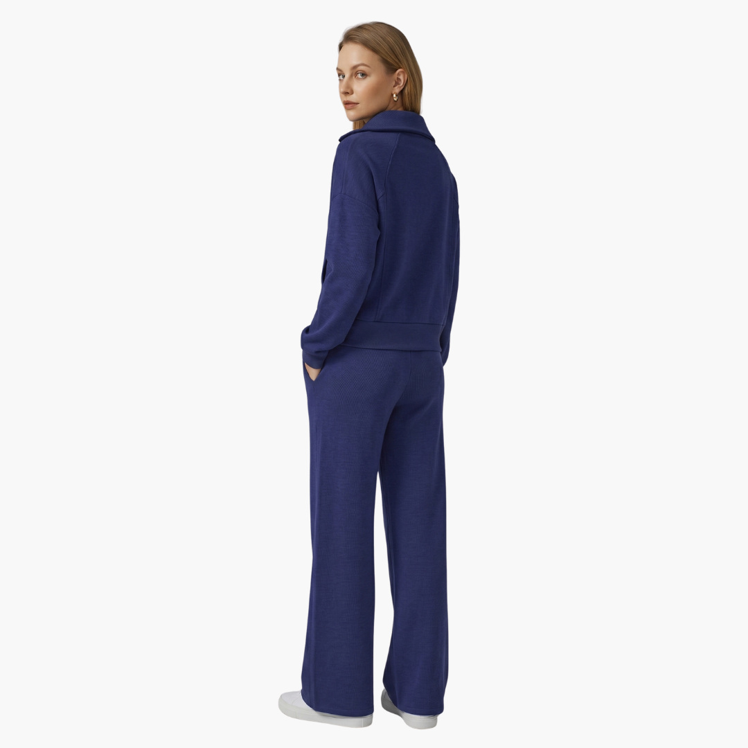 Lucy | Women's Half Zip Wide Leg Lounge Set