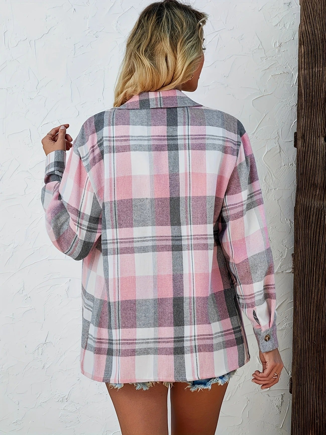 Beatrice | Women's Oversized Plaid Flannel Button-Down Shirt