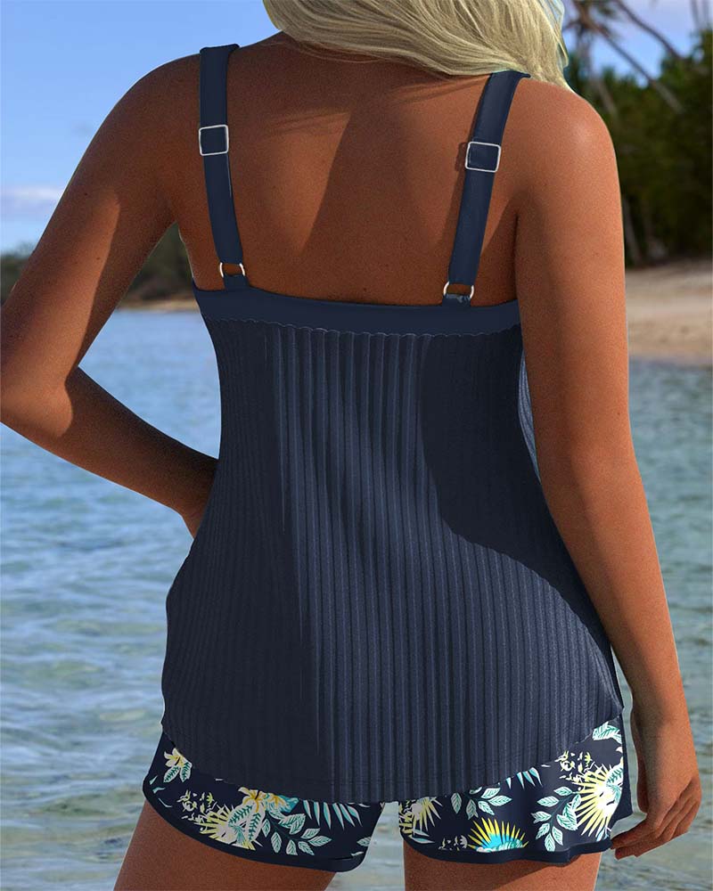 Erin | Women's Tummy Control Striped Tankini