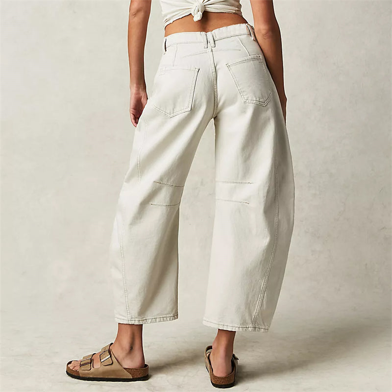 Wren | Women's High Waist Barrel Leg Jeans Easygoing Fit Denim