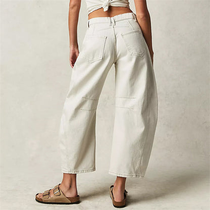 Wren | Women's High Waist Barrel Leg Jeans Easygoing Fit Denim