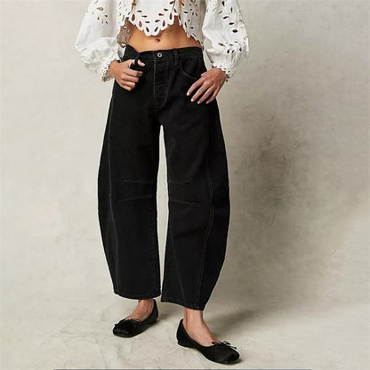 Wren | Women's High Waist Barrel Leg Jeans Easygoing Fit Denim