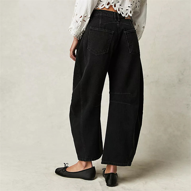 Wren | Women's High Waist Barrel Leg Jeans Easygoing Fit Denim