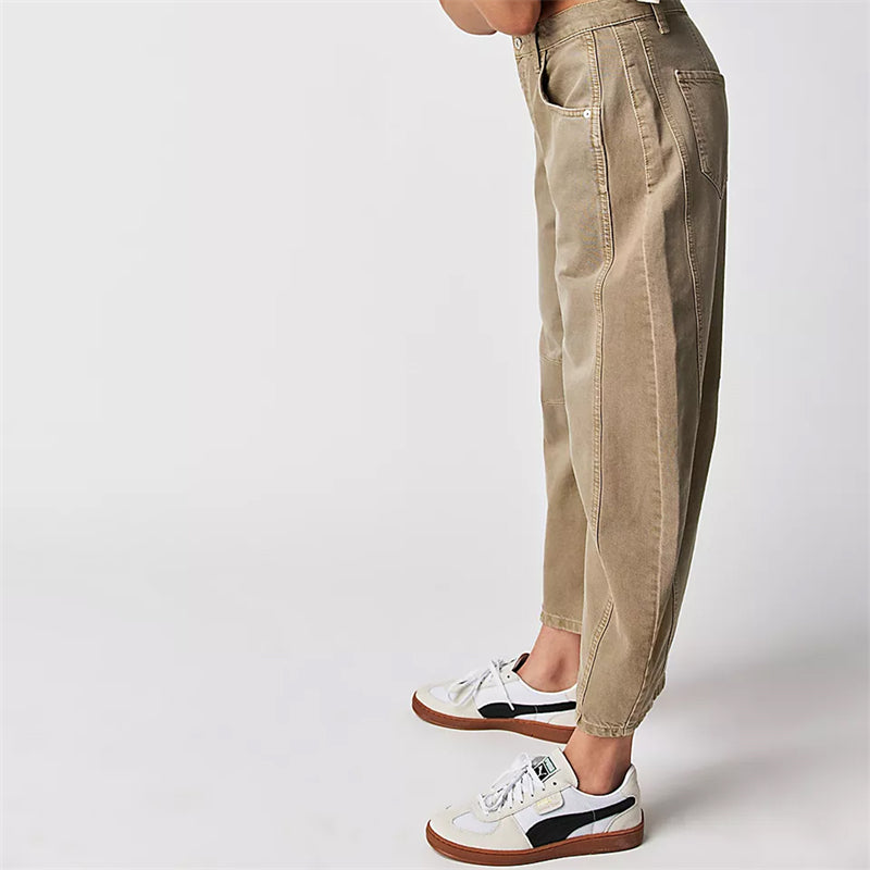Wren | Women's High Waist Barrel Leg Jeans Easygoing Fit Denim