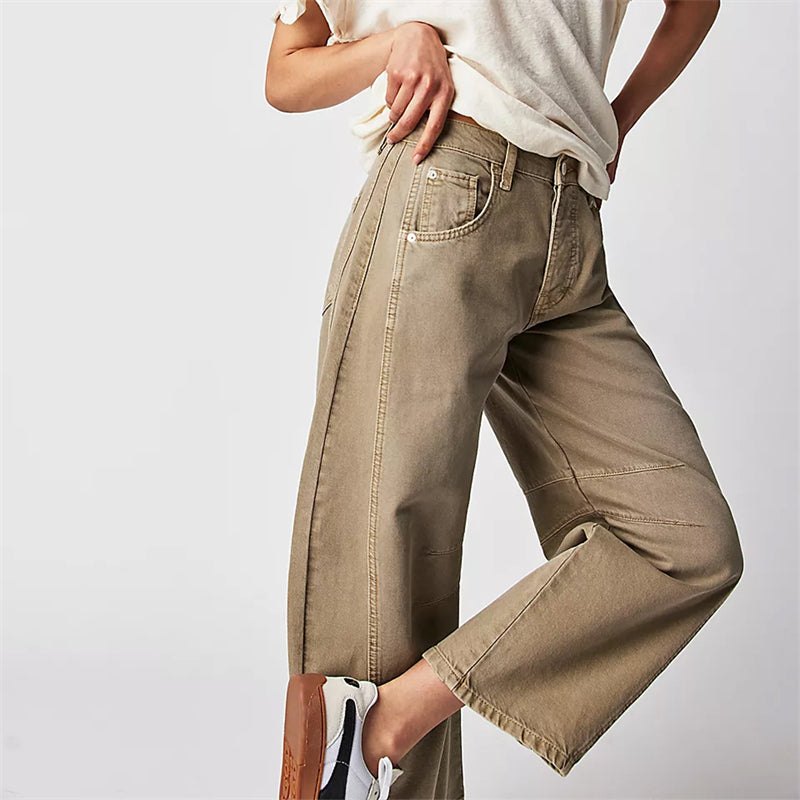 Wren | Women's High Waist Barrel Leg Jeans Easygoing Fit Denim