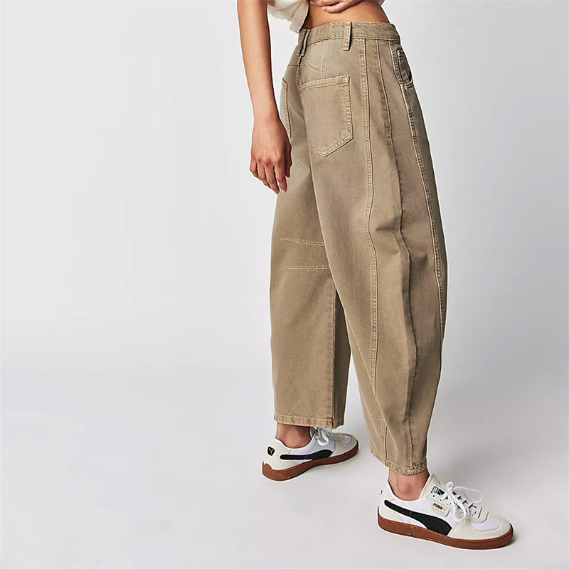 Wren | Women's High Waist Barrel Leg Jeans Easygoing Fit Denim