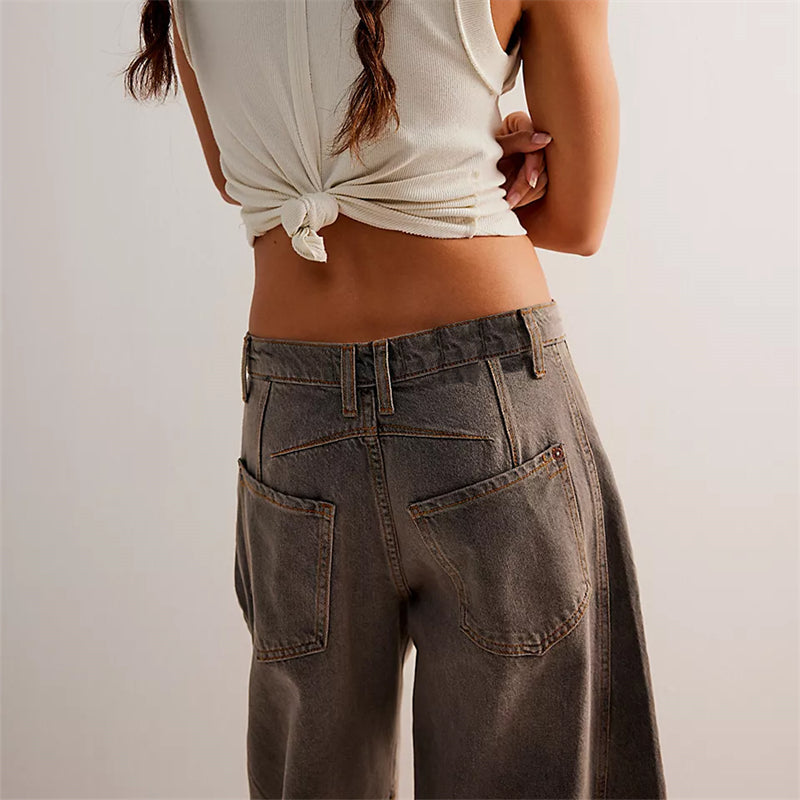 Wren | Women's High Waist Barrel Leg Jeans Easygoing Fit Denim