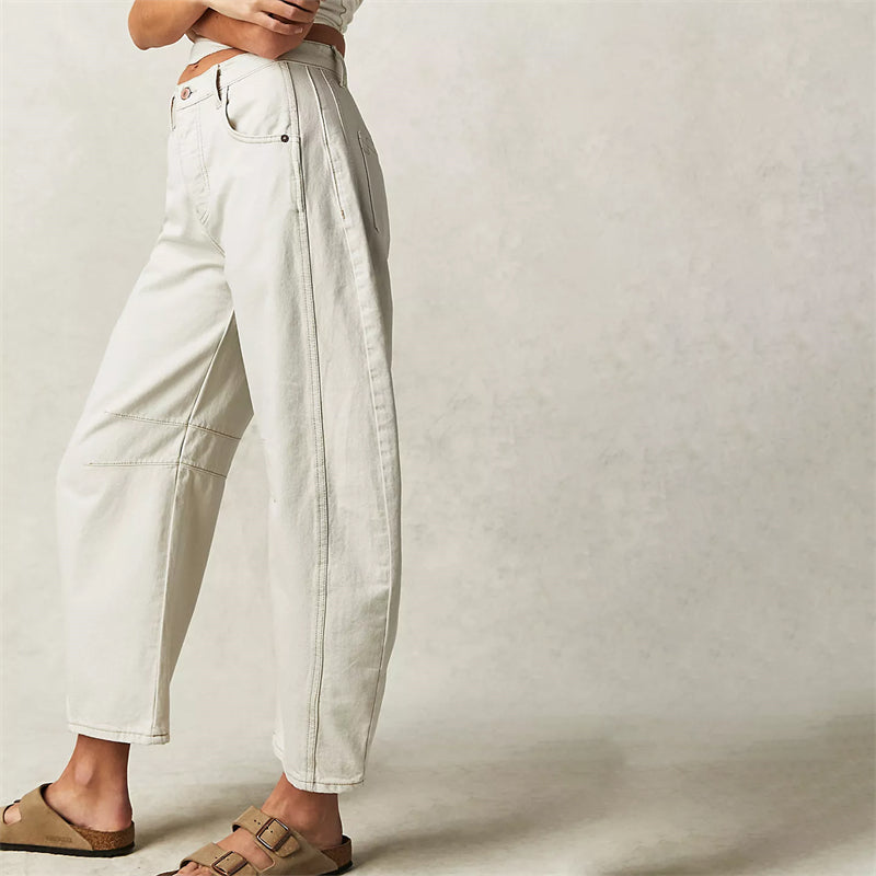 Wren | Women's High Waist Barrel Leg Jeans Easygoing Fit Denim