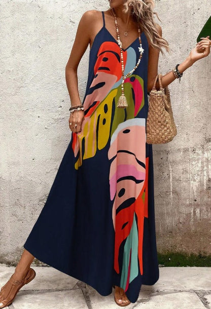 Brielle | Women’s Vibrant Leaf Print Maxi Dress