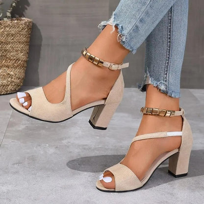 Phoebe | Women's Block Heel Ankle Strap Peep Toe Dress Sandals