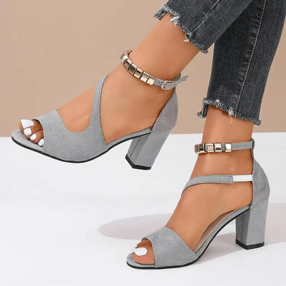Phoebe | Women's Block Heel Ankle Strap Peep Toe Dress Sandals