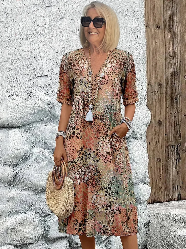 Nora | Colorful Mid-Length Dress