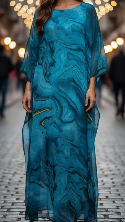 Quinn | Women's Chiffon Kaftan Maxi Dress Batwing Sleeve Occasion