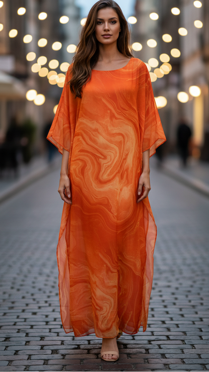 Quinn | Women's Chiffon Kaftan Maxi Dress Batwing Sleeve Occasion