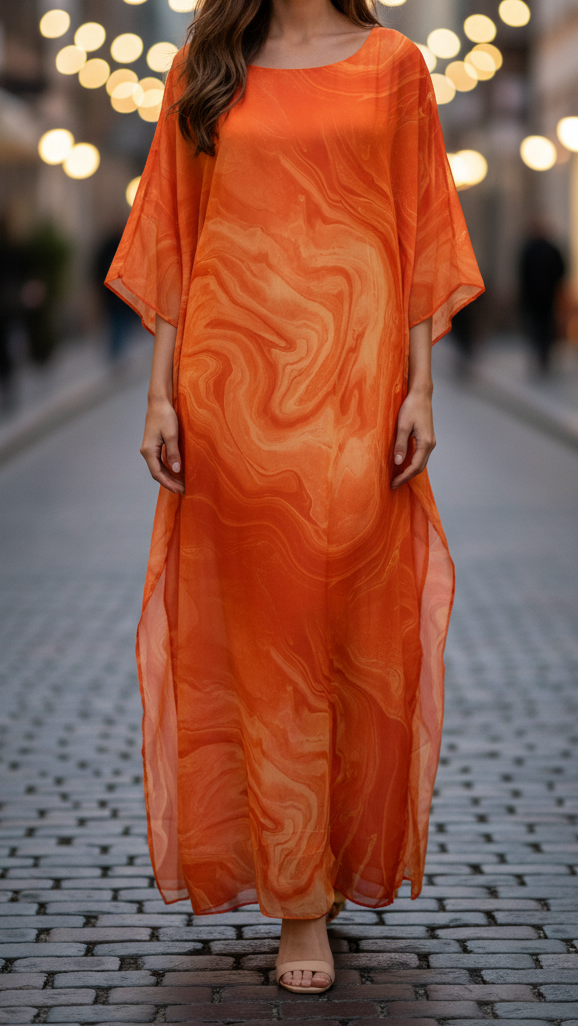 Quinn | Women's Chiffon Kaftan Maxi Dress Batwing Sleeve Occasion